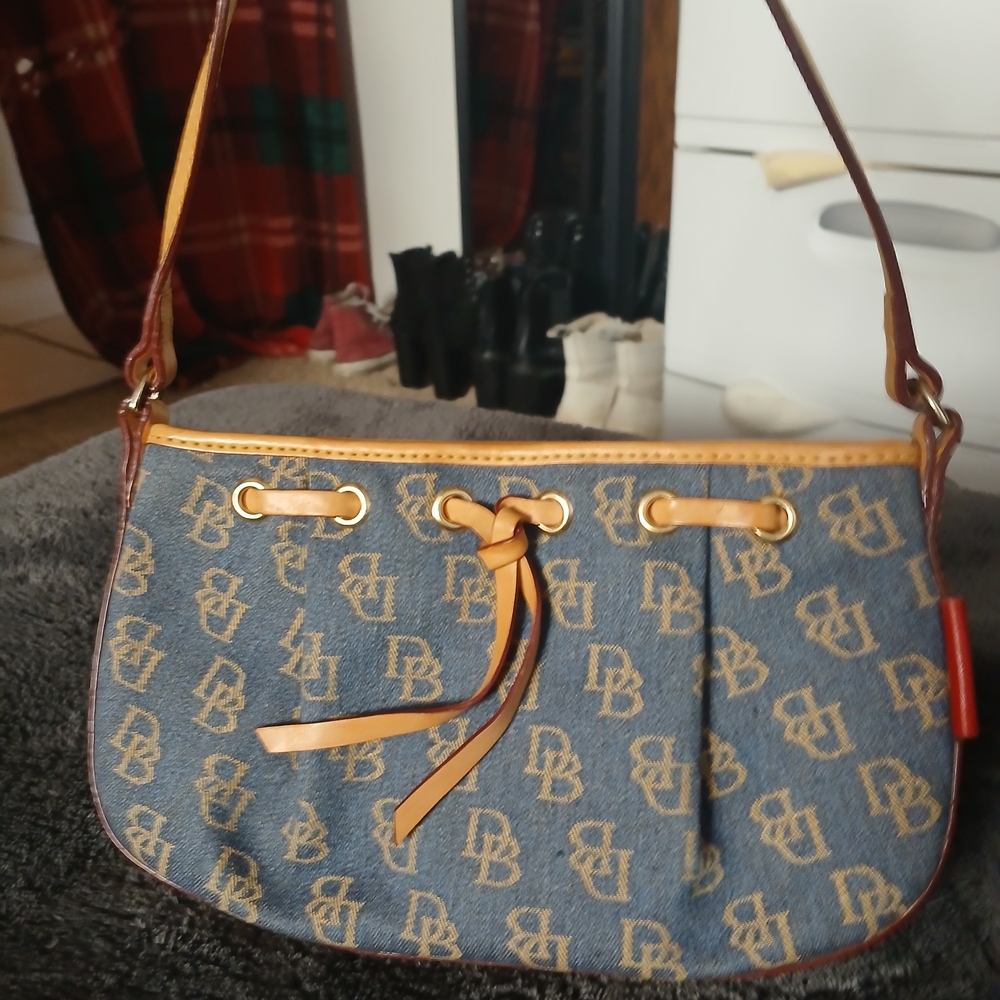 Dooney & Bourke Blue and Tan Shoulder Bag